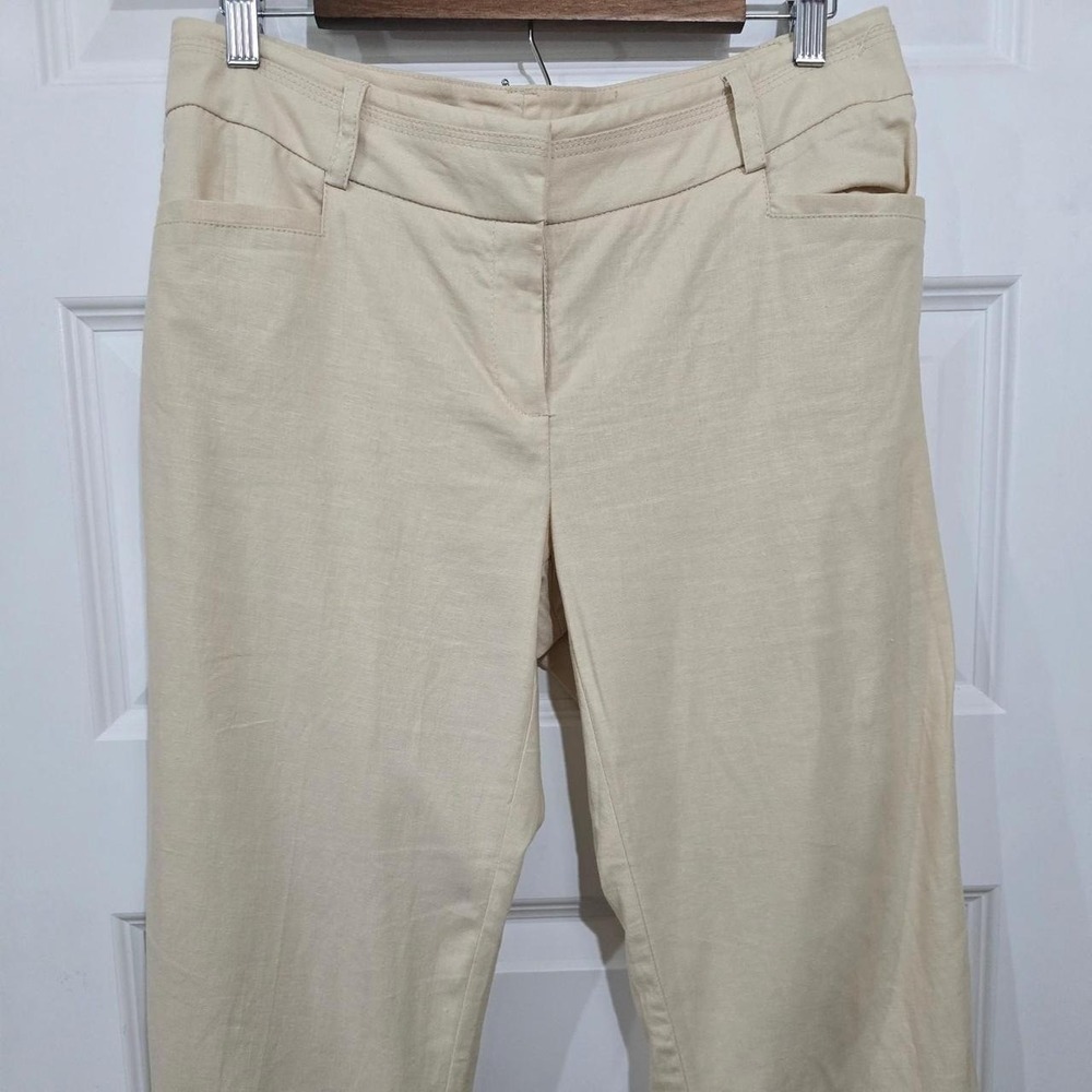 New York and company cream pants sz 8 linen blend capri